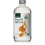 Natural Force C8 MCT Oil en botella de vidrio para uso diario.