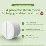Natural Foundation Supplements Lactobacillus Gasseri — envase en estantería para salud intestinal.