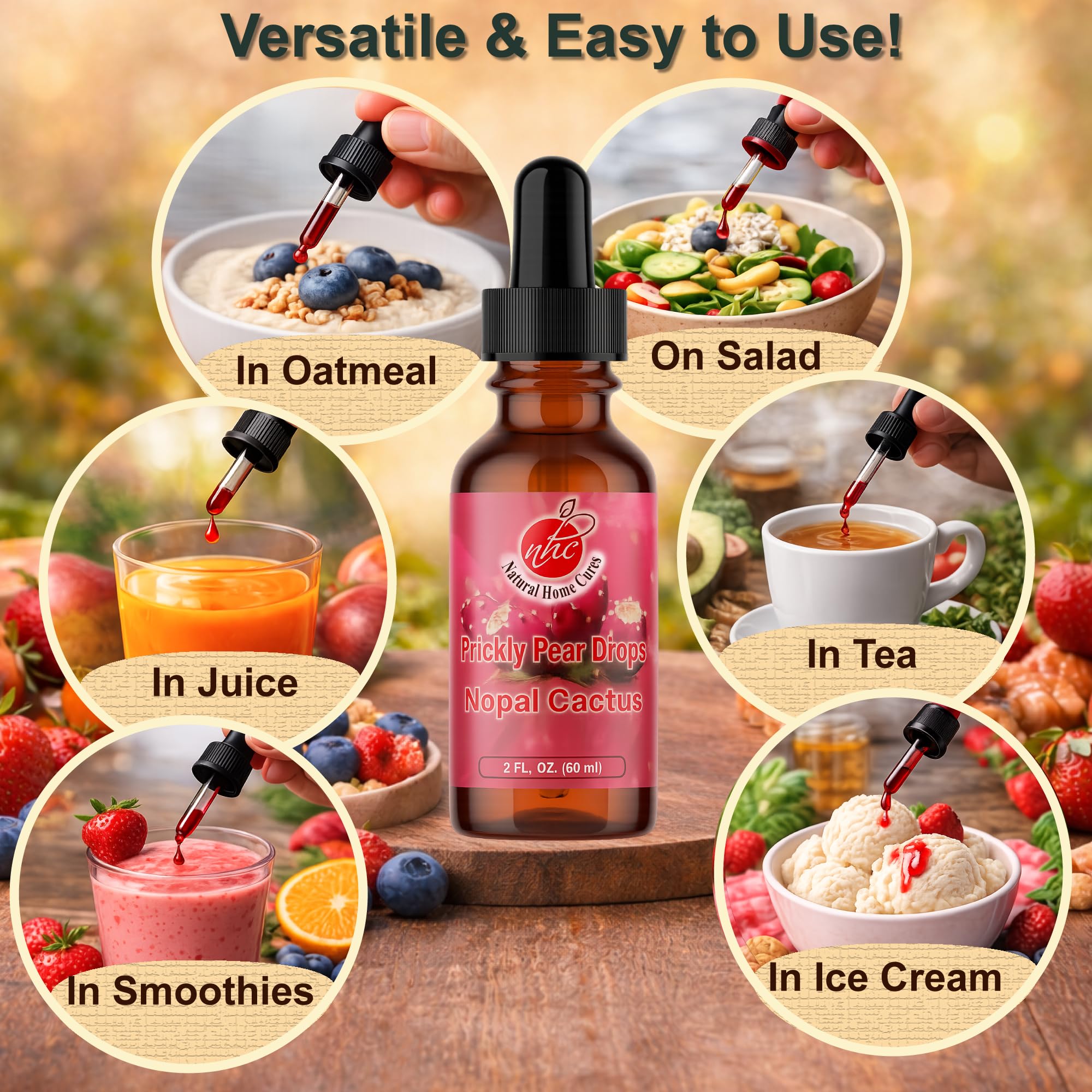 Natural Home Cures sabor afrutado de nopal para beber.
