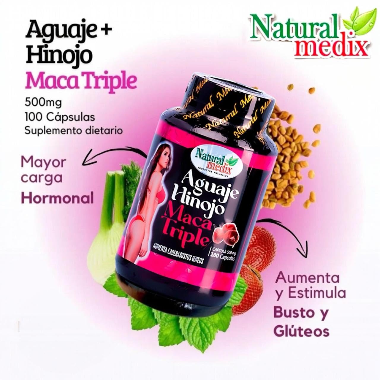 Natural medix Aguaje Hinojo Maca Triple: energía natural para el día.