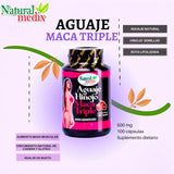 Maca en tres variedades rojas, negras y amarillas para vitalidad femenina.