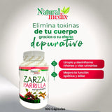 Natural medix Zarzaparrilla, cápsulas herbales diarias para equilibrio interior y bienestar.