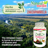 Natural medix Zarzaparrilla, primeros planos de cápsulas que inspiran cuidado personal.