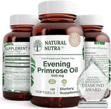 Natural Nutra Aceite de Onagra en frasco ámbar para conservar pureza