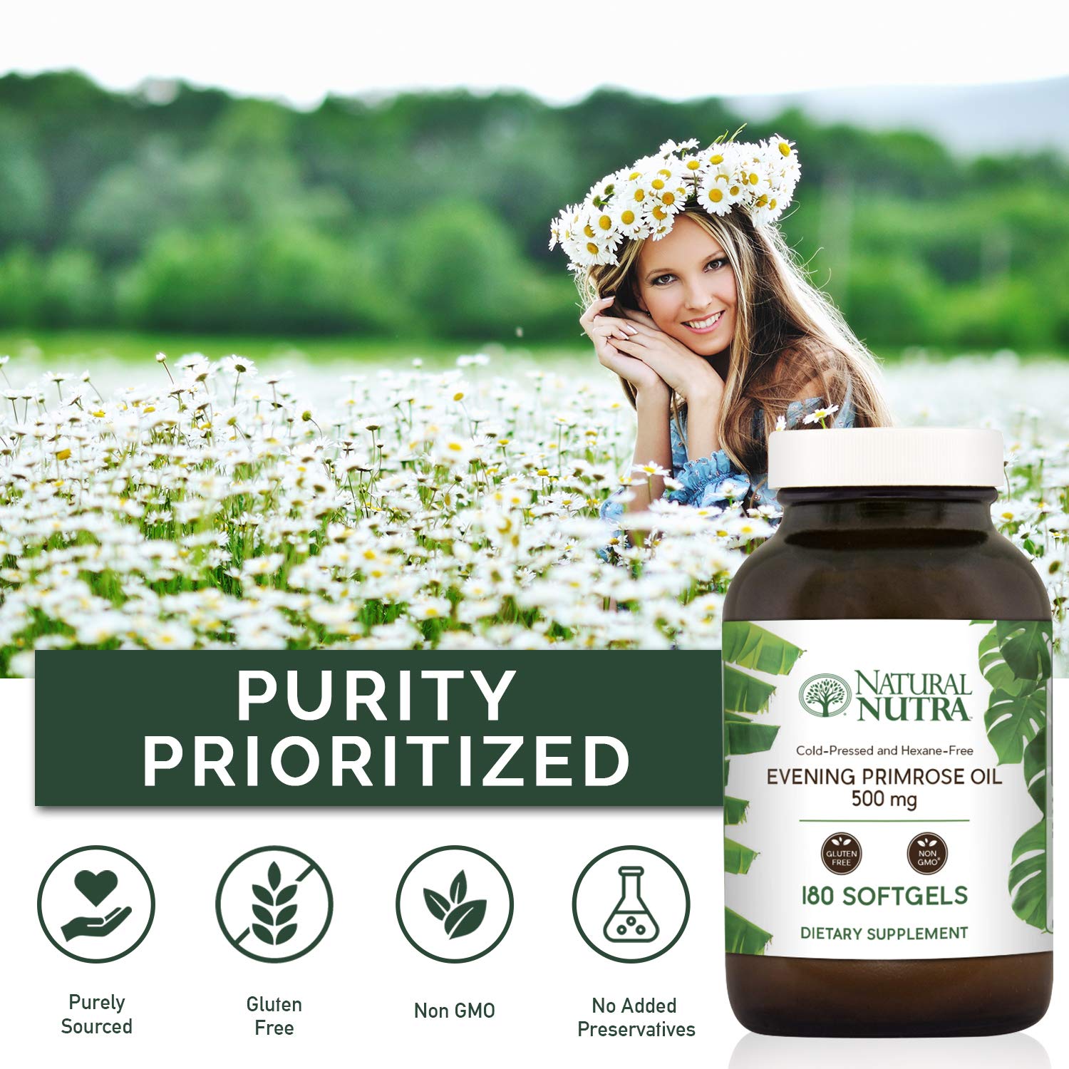 Natural Nutra Aceite de Onagra apoya la salud del corazón