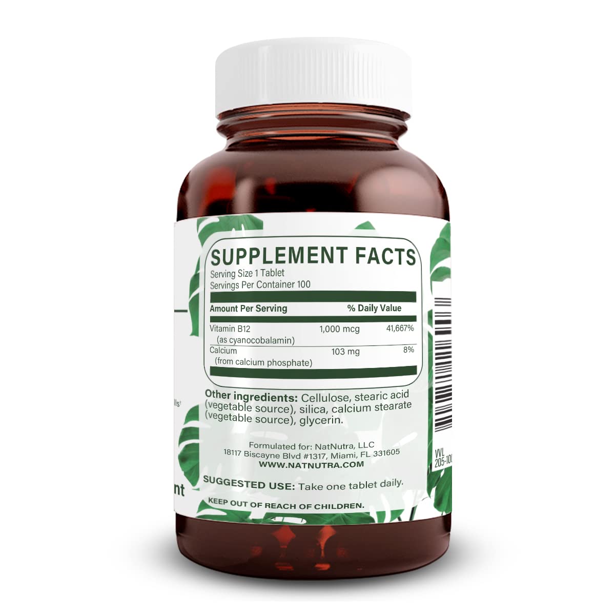 Natural Nutra B12 1000 mcg, cápsulas de liberación lenta para absorción sostenida.