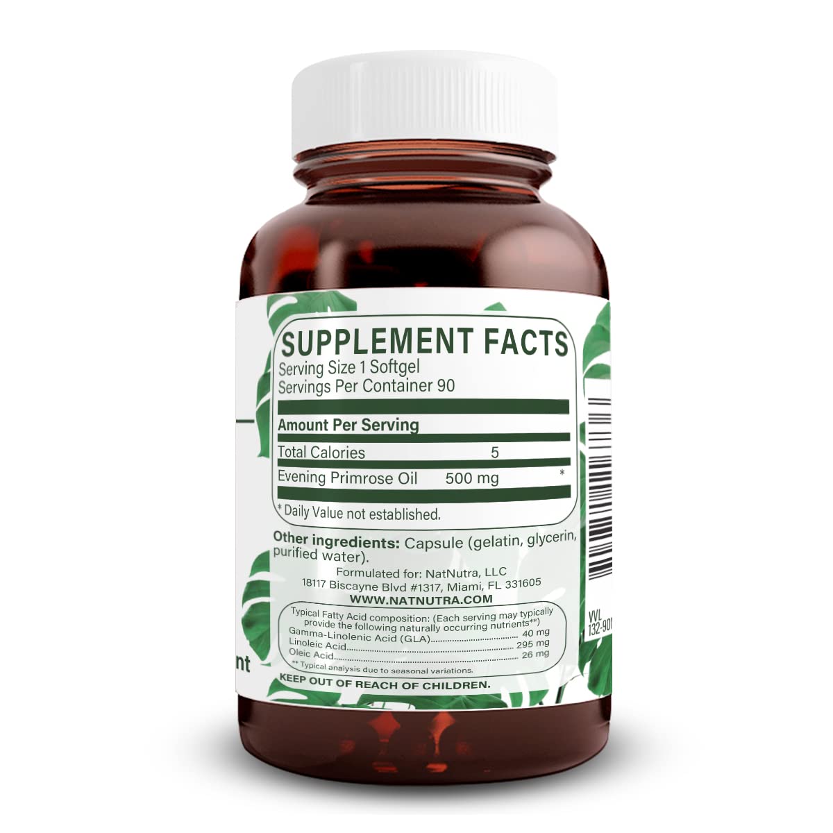 Natural Nutra Onagra 500 mg cápsulas blandas, ingesta diaria para bienestar general.