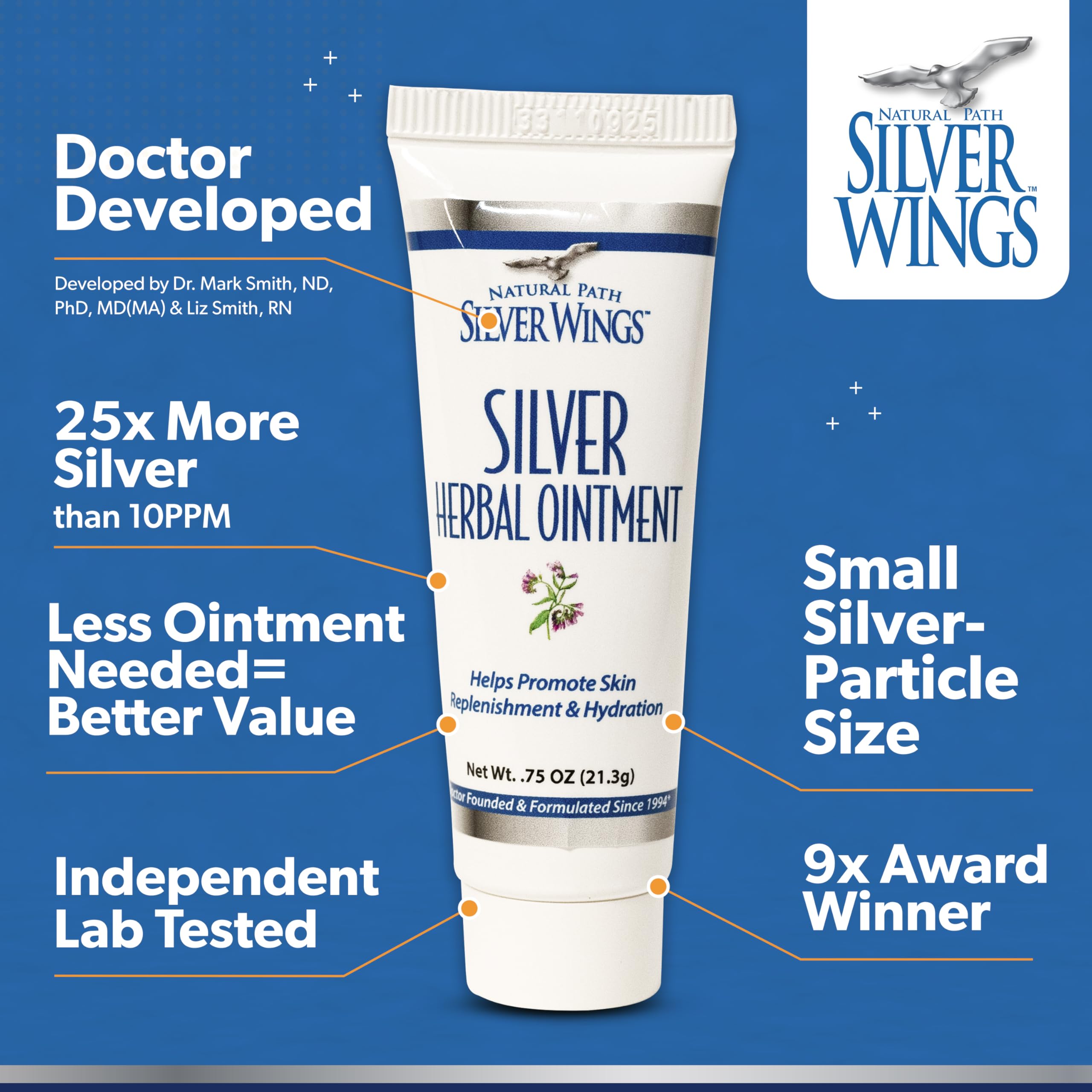 Natural Path Silver Wings aplicación suave para pieles delicadas y confortables.