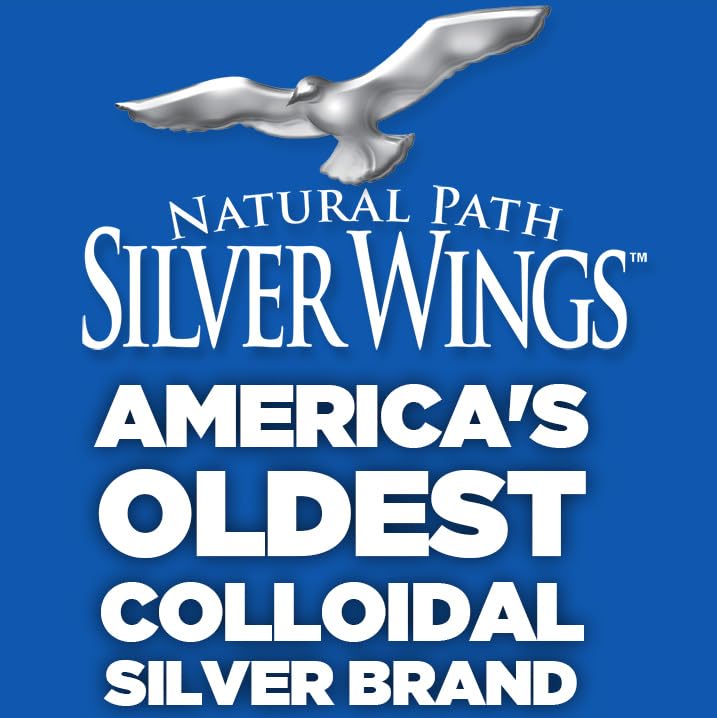 Natural Path Silver Wings, frasco de vidrio ambar protege la plata coloidal