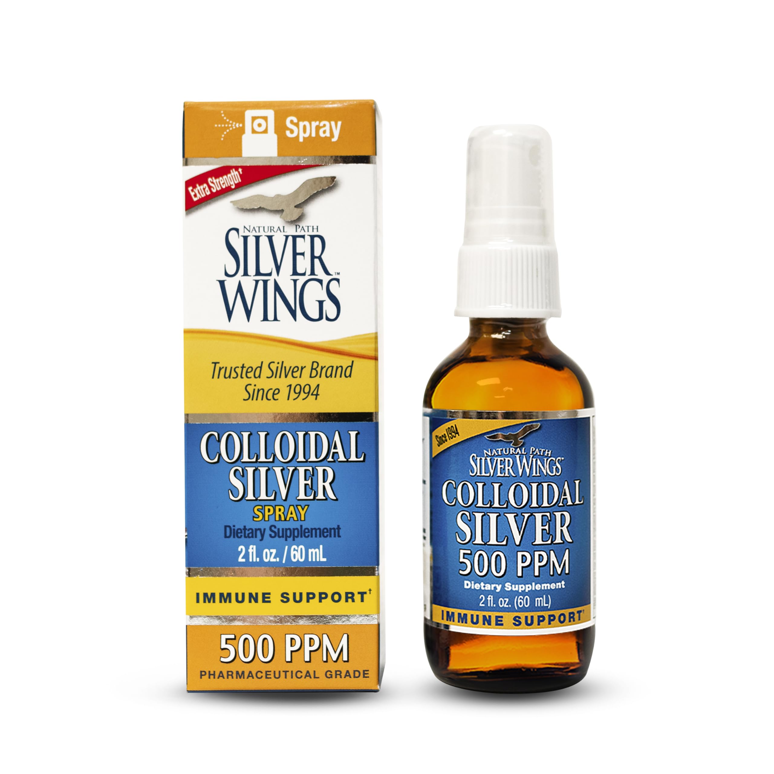 Natural Path Silver Wings: botella de plata coloidal ámbar para uso diario