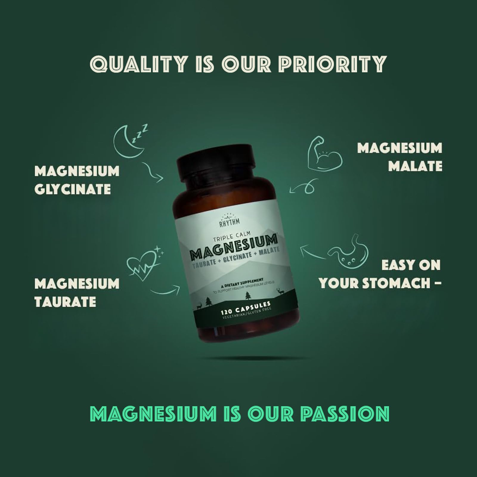 Natural Rhythm Triple Calm — taurate de magnesio para apoyo cardiovascular.