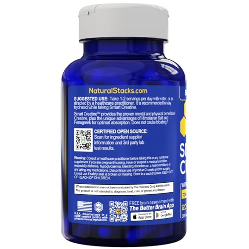 Natural Stacks Creatina envase compacto para dosis diaria
