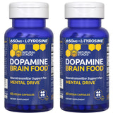 Natural Stacks Dopamine Brain Food: bote de cápsulas para concentración diaria