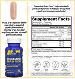 Natural Stacks Dopamine Brain Food: etiqueta muestra L-Tirosina 650 mg