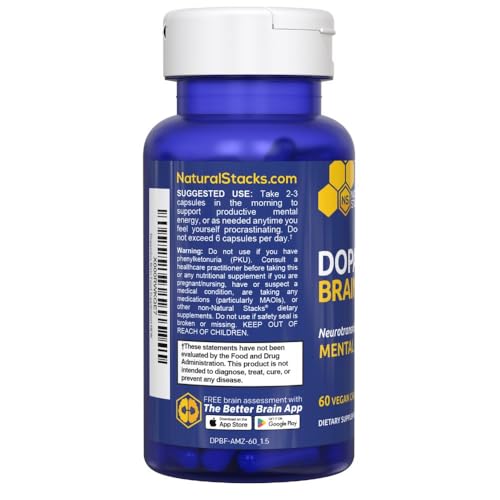 Natural Stacks Dopamine Brain Food: visualización de beneficios de enfoque y motivación