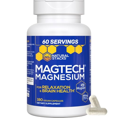 NATURAL STACKS MagTech: cápsulas de magnesio de 200 mg para uso diario