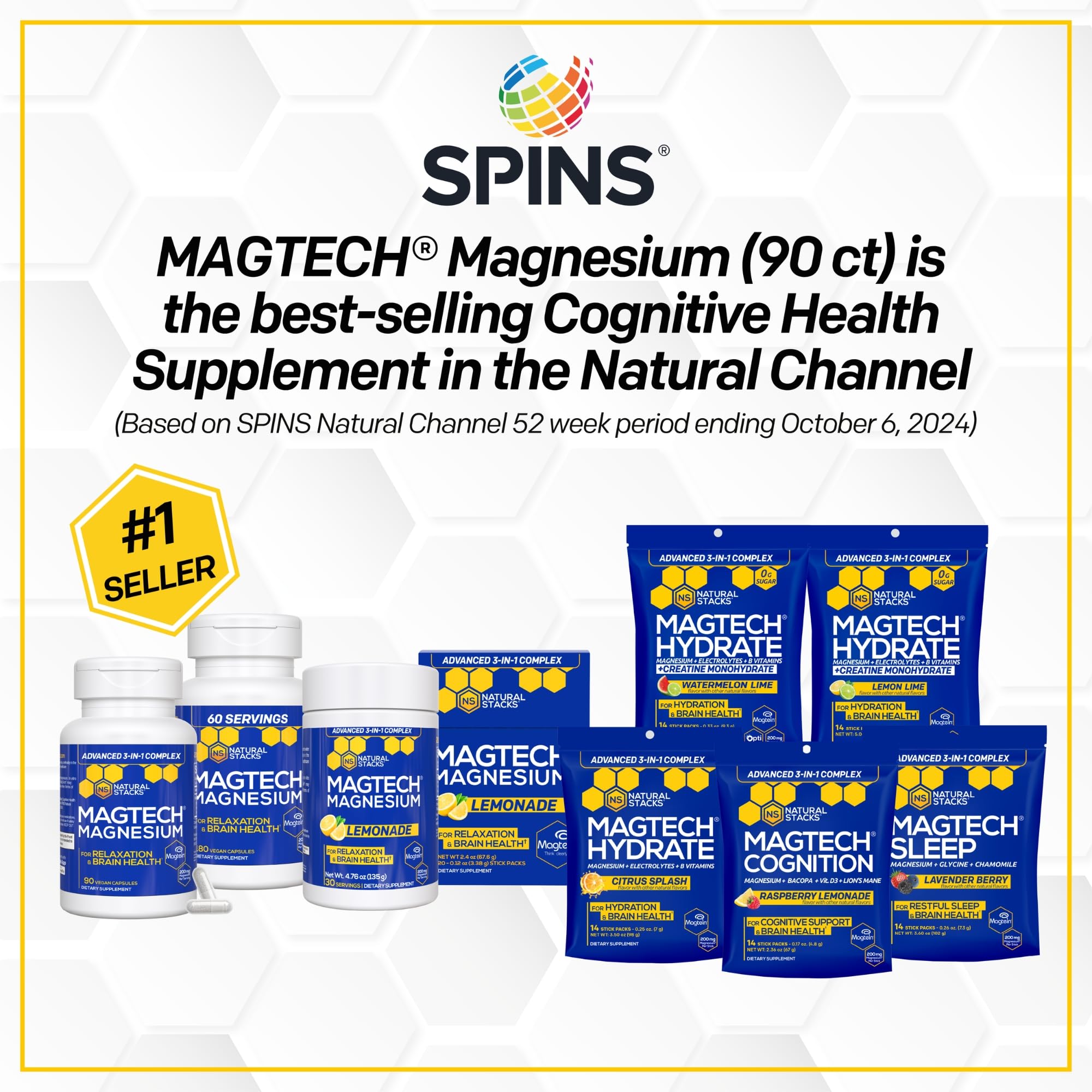Natural Stacks MagTech, etiqueta frontal, transparencia de ingredientes y calidad.