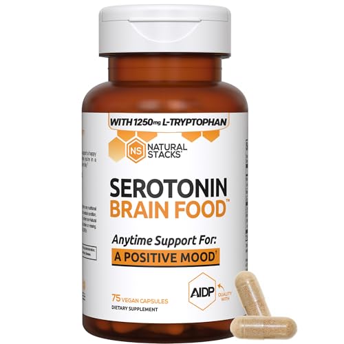 Natural Stacks Serotonin Brain Food, cápsulas, apoyo al estado de ánimo.