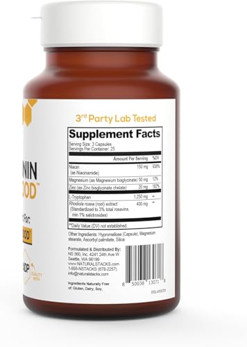 Natural Stacks Serotonin Brain Food, empaque compacto ideal para viajar.