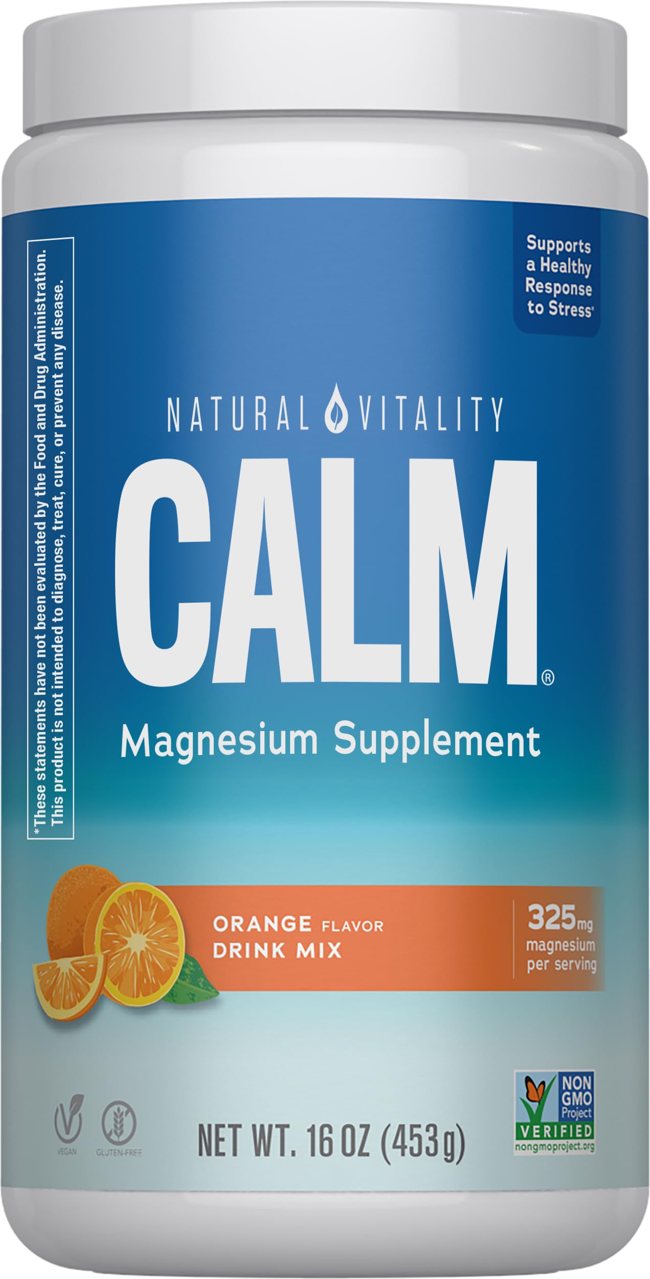 Natural Vitality CALM: botella de magnesio para calma y relajación.