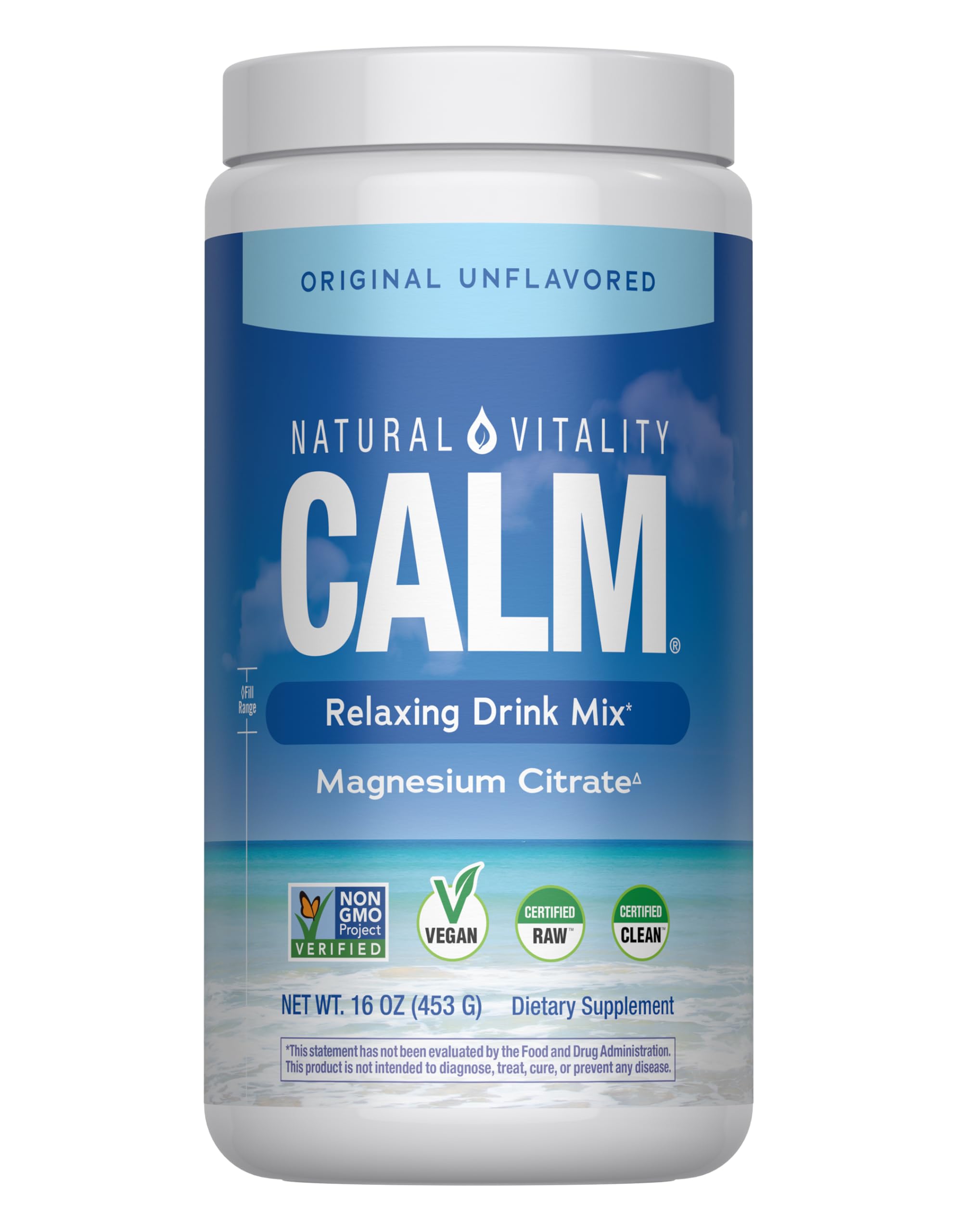 Natural Vitality CALM en botella, apoyo suave para la calma diaria.