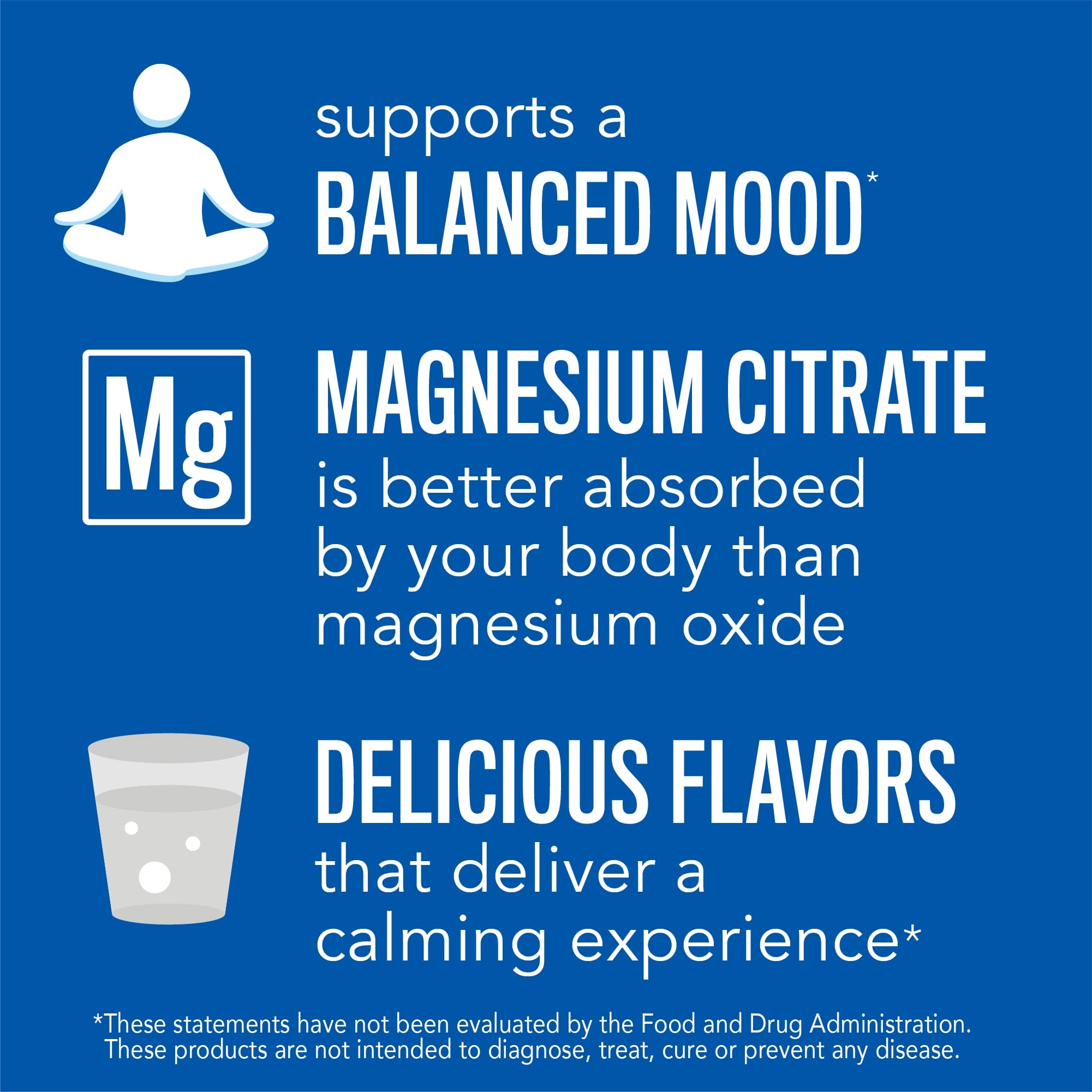 Natural Vitality CALM: etiqueta clara con información de ingredientes.