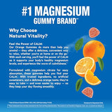 Natural Vitality Calm gomitas magnesio naranja, etiqueta clara para ver ingredientes y valores.