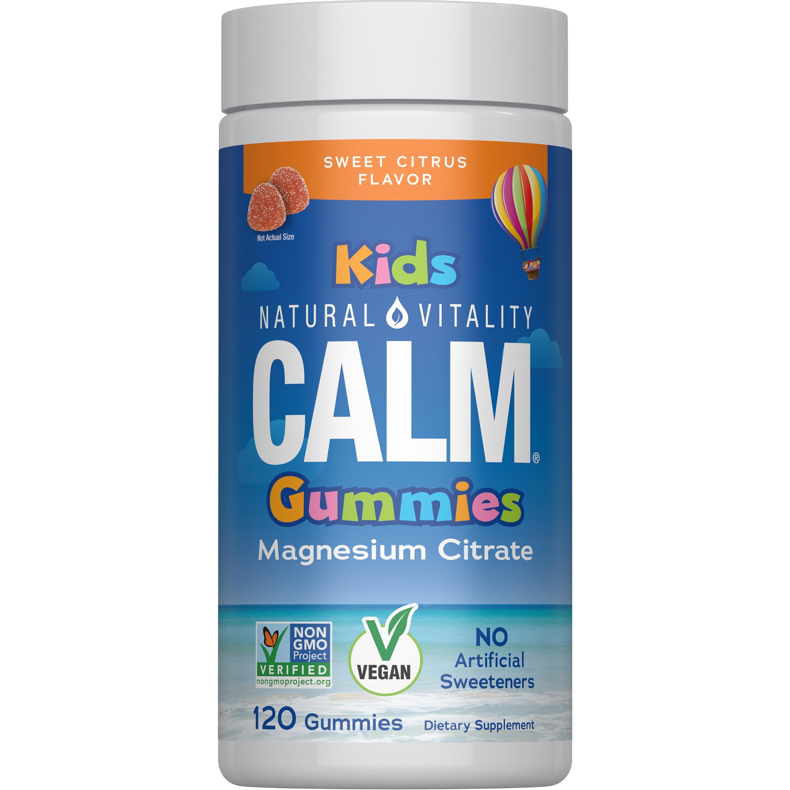 Natural Vitality CALM para niños, gominolas de magnesio citrato, apoyo al manejo del estrés