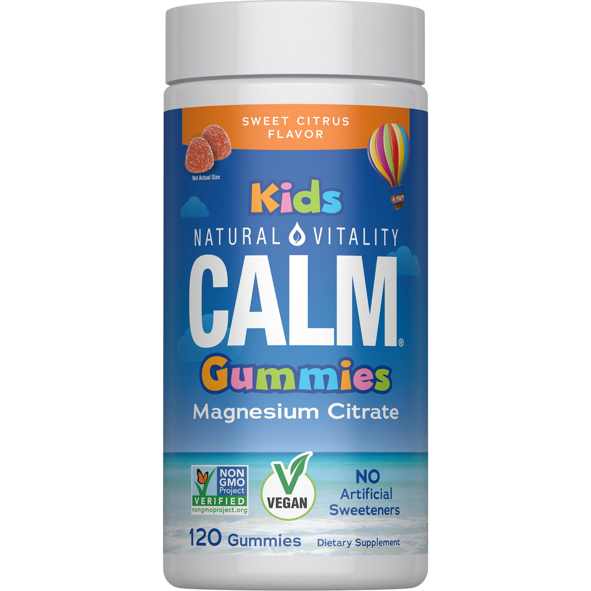 Natural Vitality CALM para niños, gominolas de magnesio citrato, apoyo al manejo del estrés