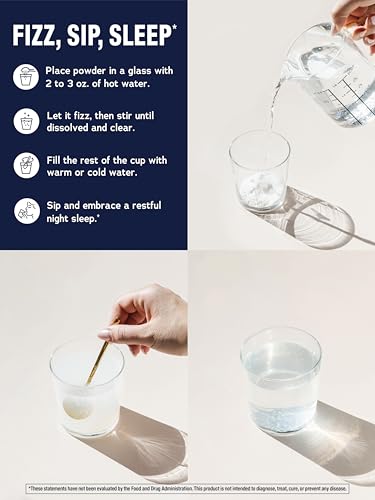 Servir Natural Vitality CALM Sleep en un vaso, bebida calmante para la noche.