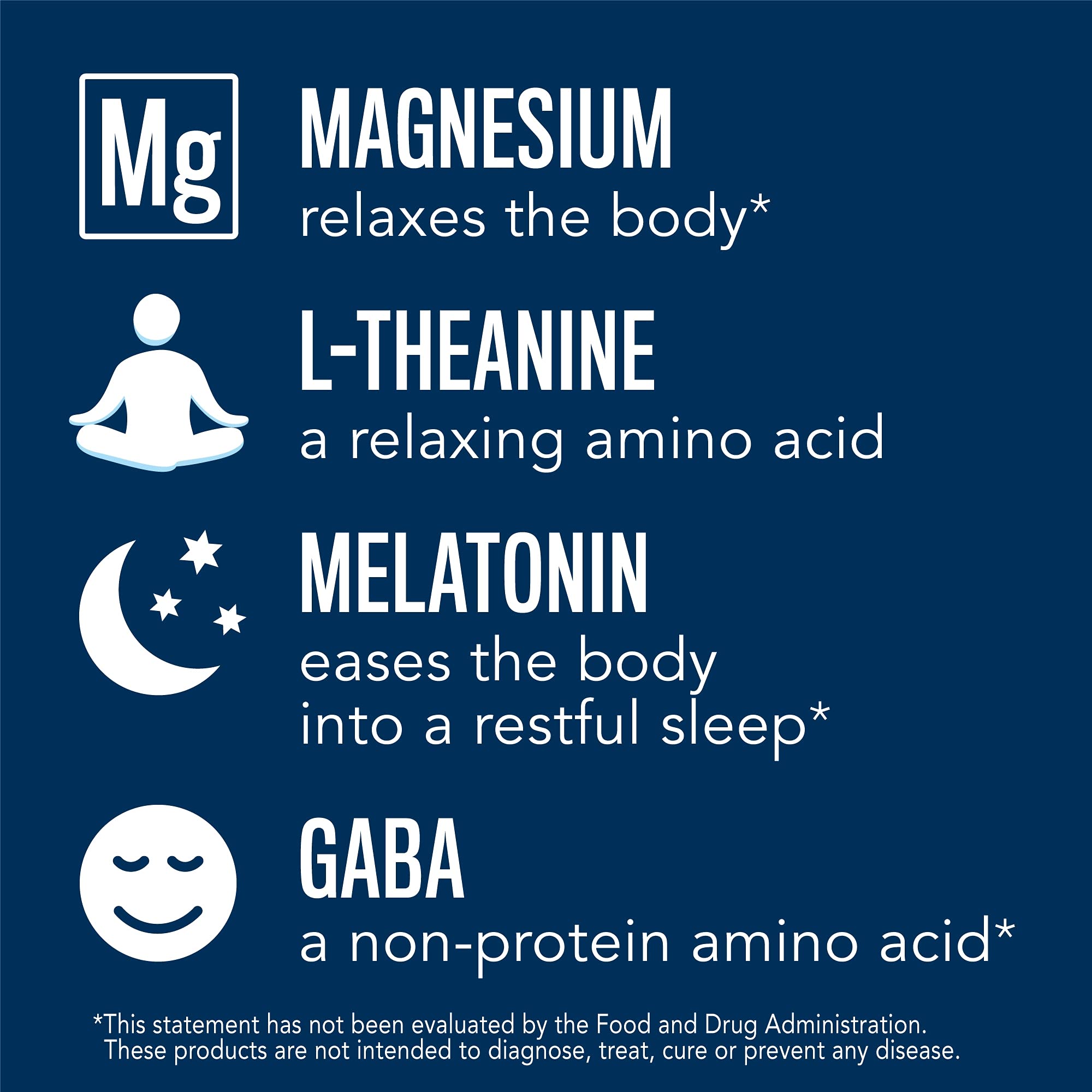 Natural Vitality Calmful Sleep ingredientes clave: magnesio y otros compuestos para el descanso