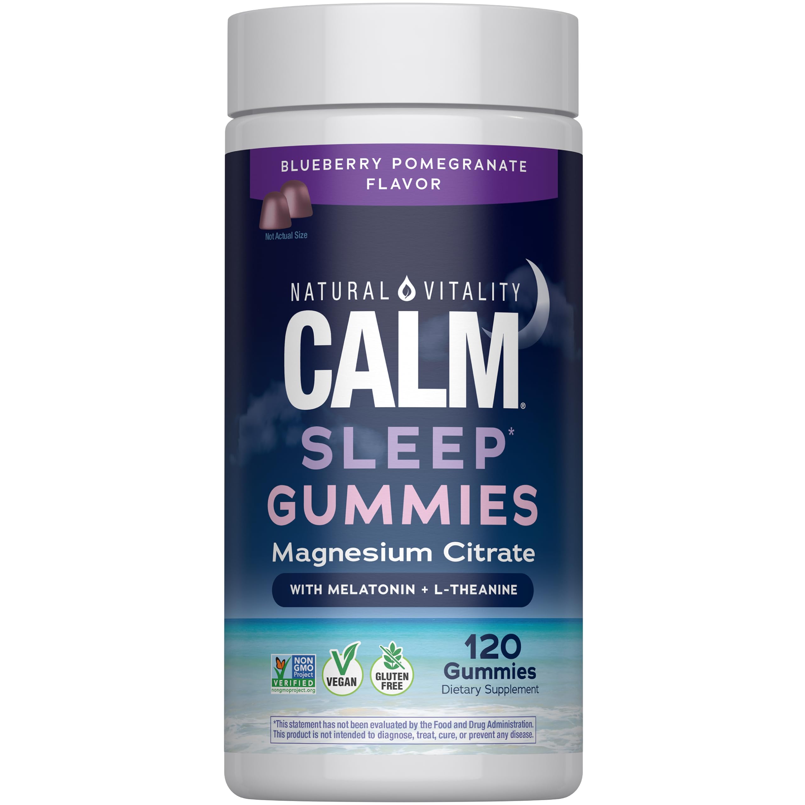 Gomitas Natural Vitality SLEEP en bote con sabor arándano granada para descanso suave