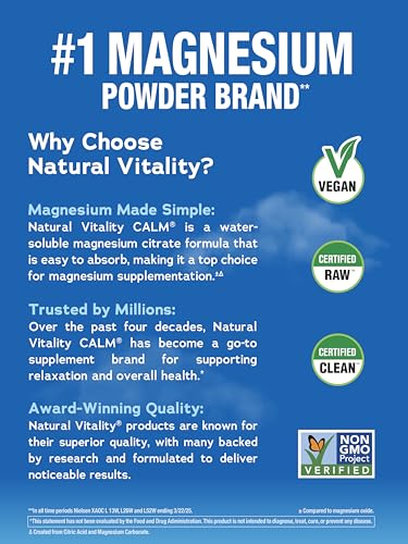 Natural Vitality MaxCalm envase de 8oz sin sabor listo para mezclar