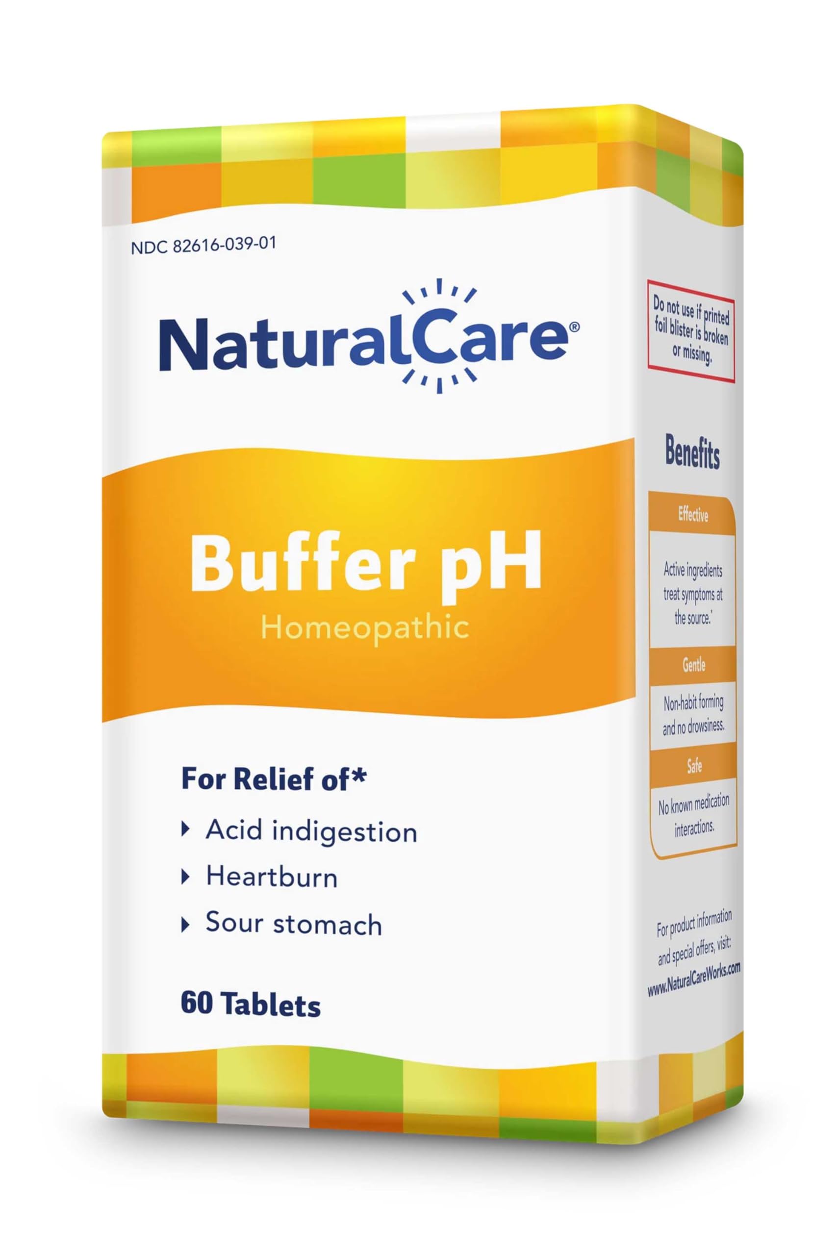 NaturalCare Buffer pH: pastilla individual y tamaño para toma conveniente.