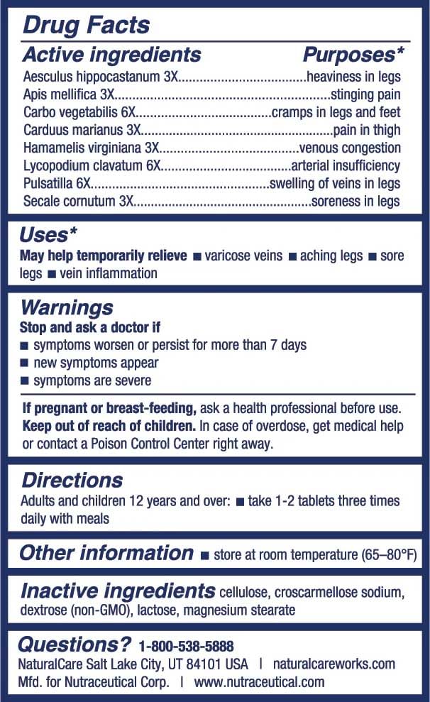 NaturalCare Vein-Gard: ingredientes naturales que acompañan el bienestar.