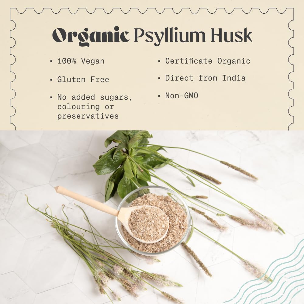 NaturaleBio Psyllium en cascara, uso diario para fibra soluble