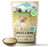 NaturaleBio Psyllium entero en cascara, empaque orgánico para fibra diaria