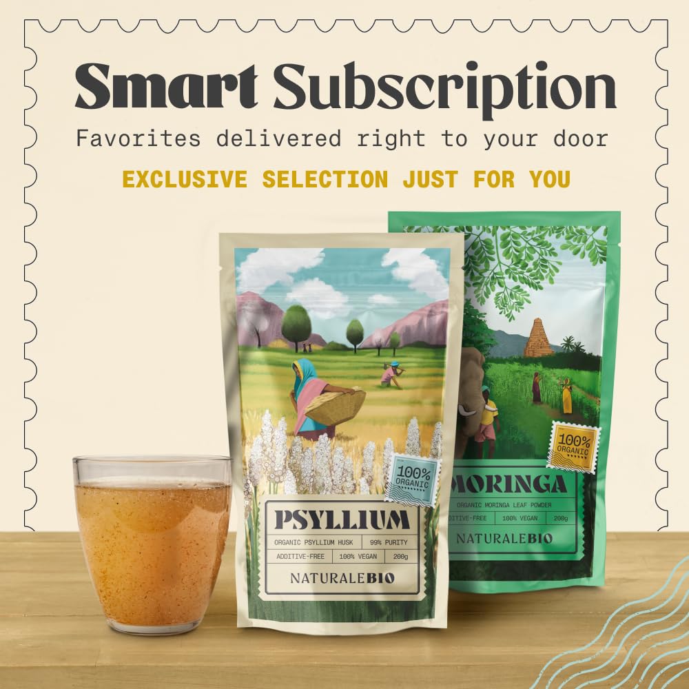 NaturaleBio Psyllium para dietas Keto Paleo Vegano, sin gluten