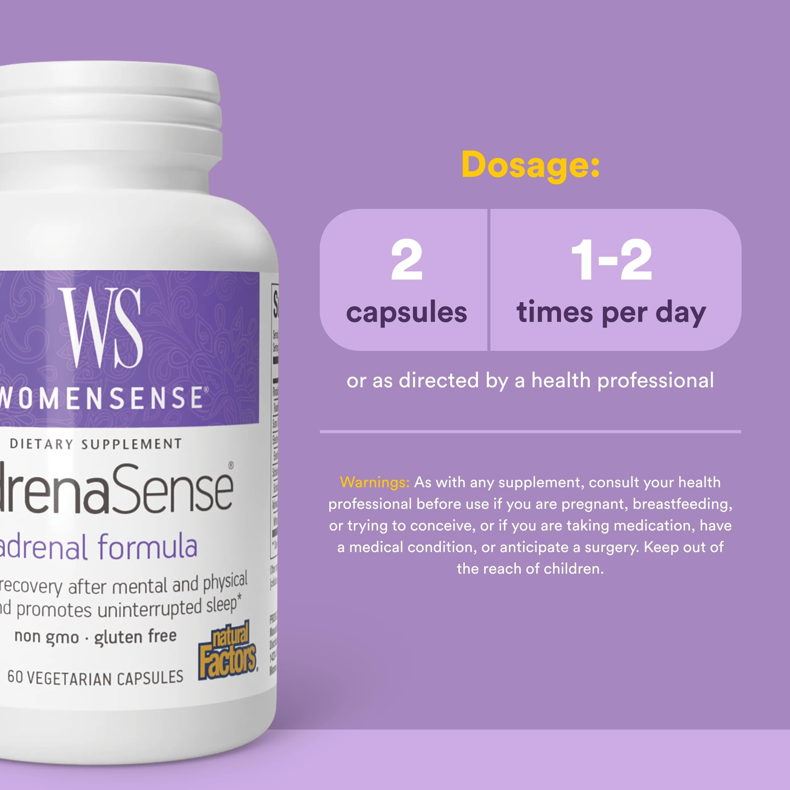 Cápsulas vegetales de AdrenaSense para energía sostenida y manejo del estrés.