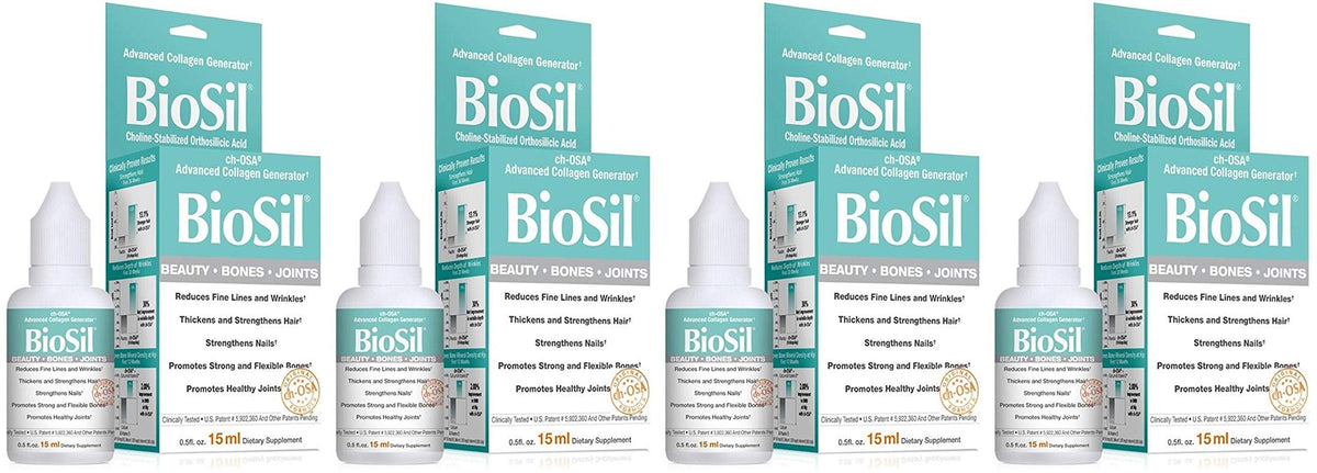 BioSil de Natural Factors, botella-vertido, ayuda a mantener piel y articulaciones.