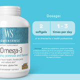 Natural Factors WomenSense RxOmega-3, cápsulas de linaza con ácidos grasos esenciales.