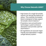 Naturalis ADKE, etiqueta vegana visible, claridad sobre ingredientes