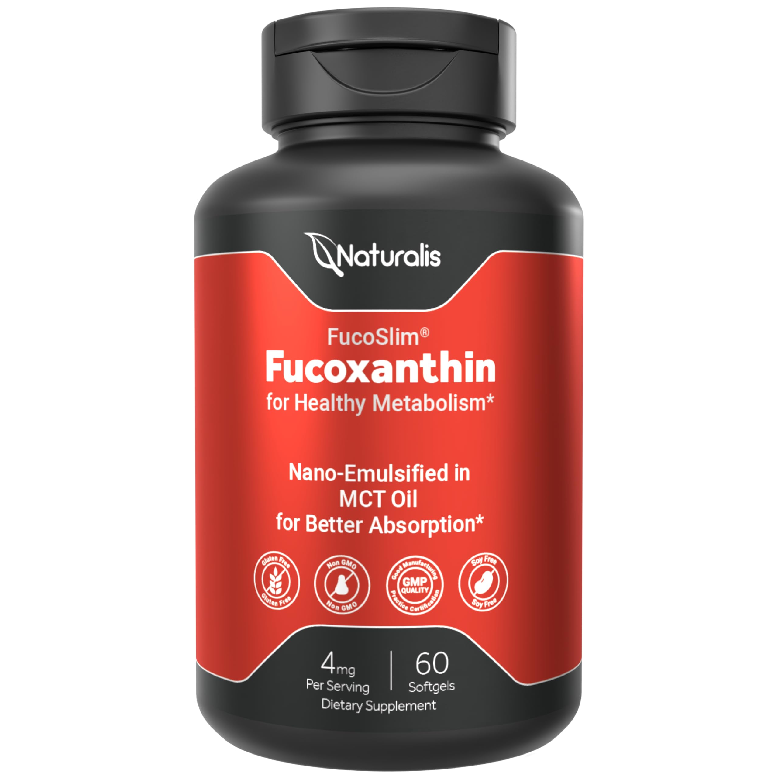 Naturalis fucoxantina: botella de softgels para uso diario y bienestar