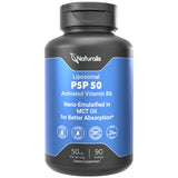 Naturalis Liposomal P-5-P: botella volcada muestra liberación liposomal para mejor absorción