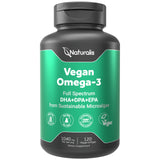 Naturalis Omega3 vegano en botella, apoyo para una dieta equilibrada basada en algas