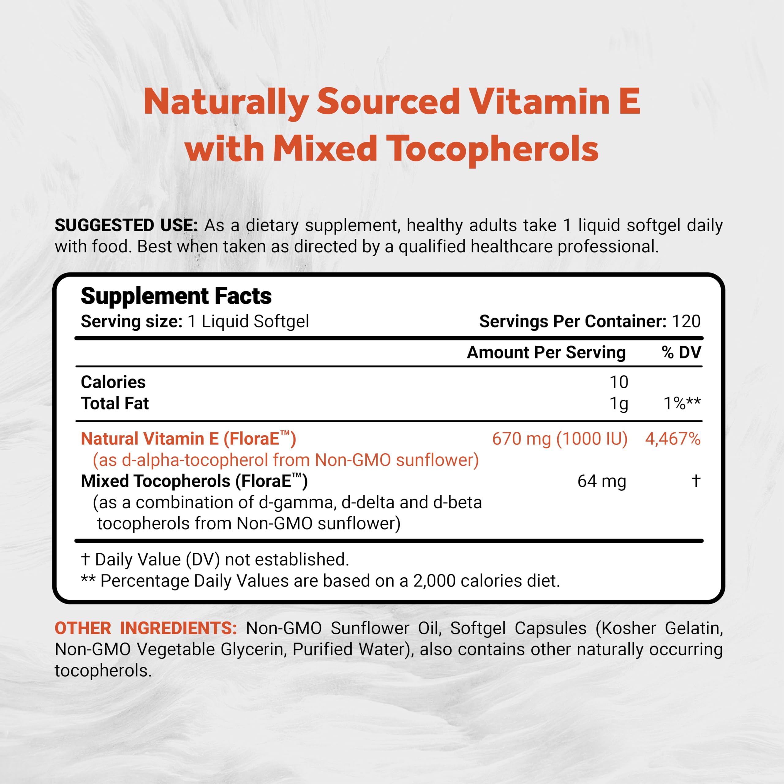 Naturalis Vitamina E de girasol, etiqueta detallada, antioxidantes para la piel