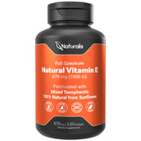 Naturalis Vitamina E de girasol, frasco, cuidado de la piel y bienestar general