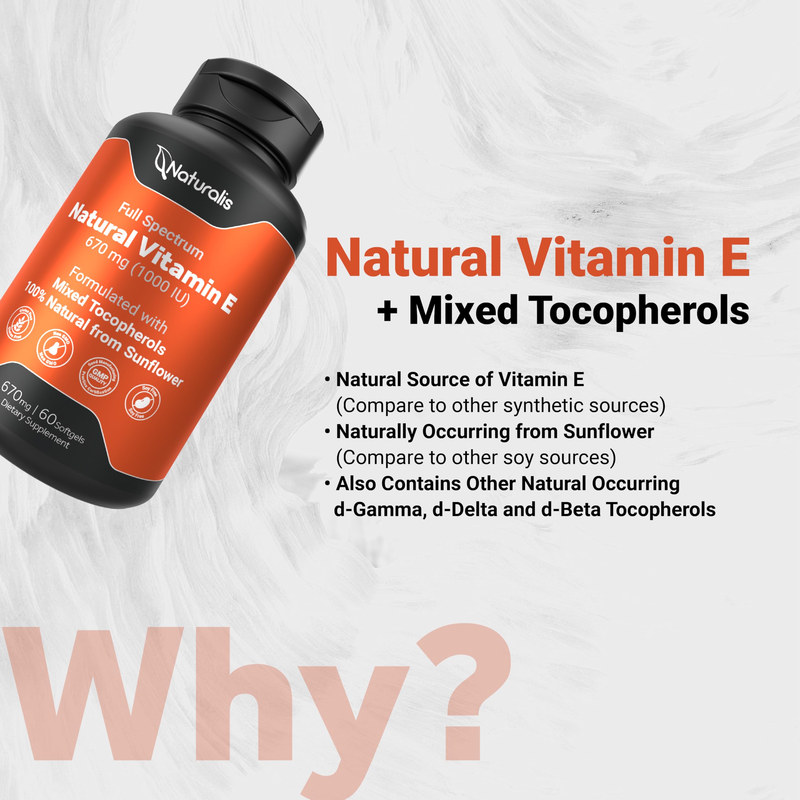 Naturalis vitamina E en uso diario, apoyo antioxidante natural para piel.