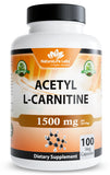 Naturallife Labs Acetil L-Carnitina 1500 mg en botella para uso diario.