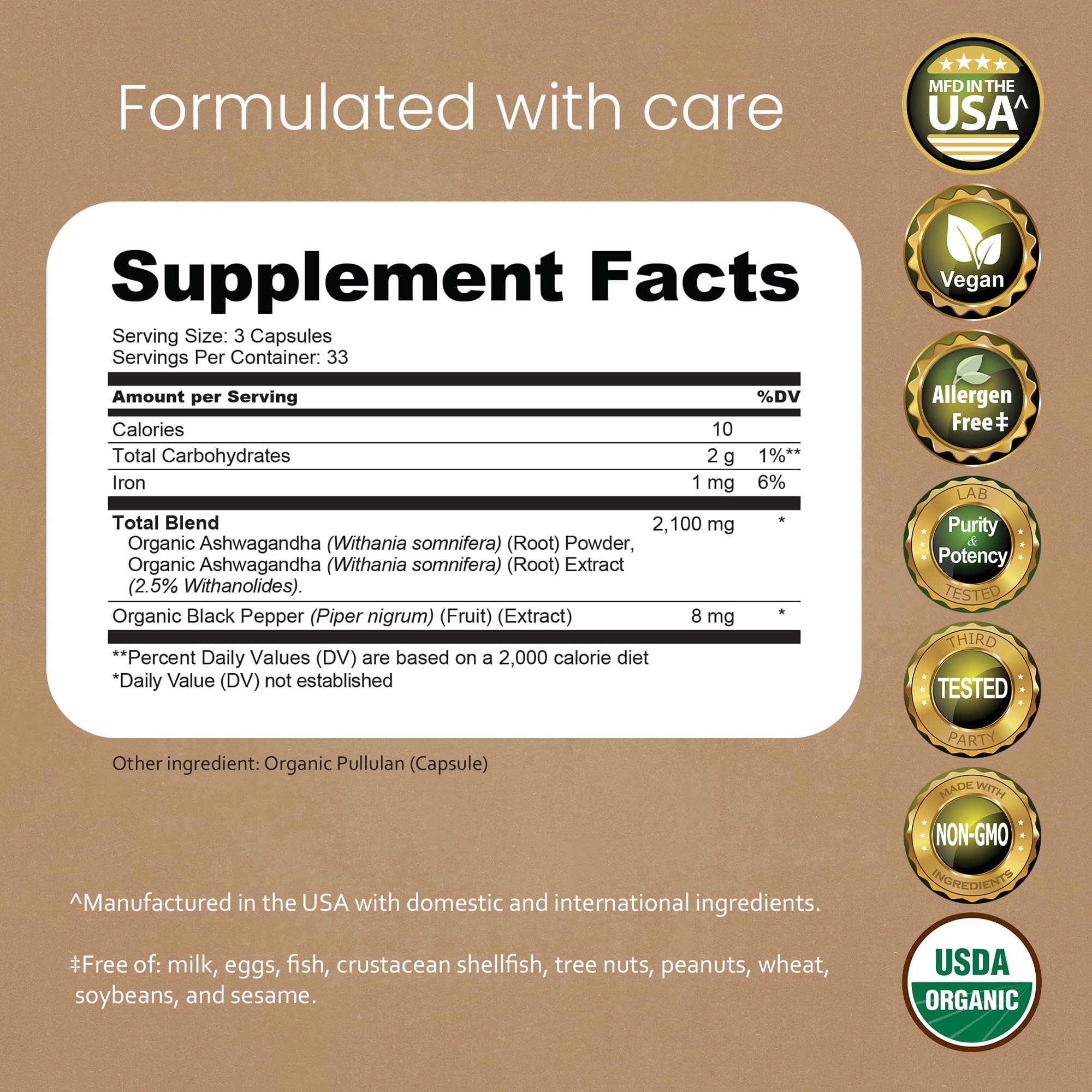NaturaLife Labs cápsulas de ashwagandha 2100 mg, consumo fácil y conveniente